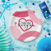 デザインエレガント文字ママ愛するハート ペーパープレート (パーティー)