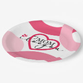 デザインエレガント文字ママ愛するハート ペーパープレート (アングル)