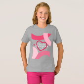 デザインエレガント文字ママ愛するハート Tシャツ (正面フル)