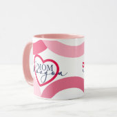 デザインエレガント文字ママ私はハートPapeであなたを愛する マグカップ (正面左)