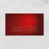 デザインエレガント金ゴールドレッドモダンエリートプレーンラグジュアリー 名刺 (裏面)