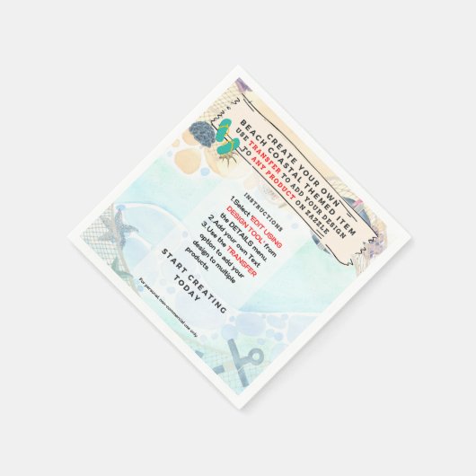 デザインオートビーチコースタルパ航海のティウェア スタンダードカクテルナプキン (角)