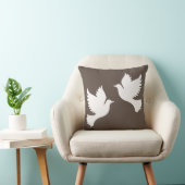 デザインカスタムピースホワイトハト模様ピロー クッション (椅子)