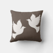 デザインカスタムピースホワイトハト模様ピロー クッション (裏面)