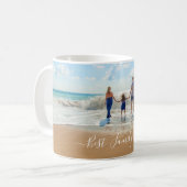 デザインカスタムフォト文字ユアウンファミ最高のリーエバー コーヒーマグカップ (正面左)