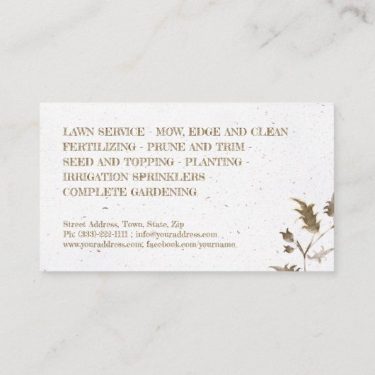 デザインカスタム及び設置サービス 名刺 (裏面)