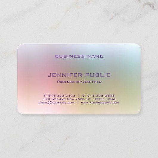 デザインカラフルモノグエレガントラムミニマルトレンディー 名刺 (裏面)