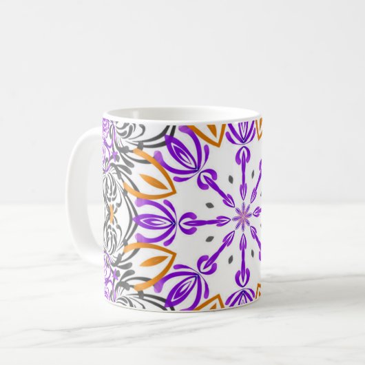 デザインカラフル抽象芸術アートワークコーヒーマグカップ コーヒーマグカップ (正面左)