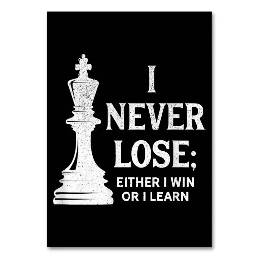 デザインクラシックチェス、私は決して負けない；私はどちらかの勝つ テーブルナンバー (正面)