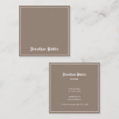 デザインクラシック洗練されたトレンディープレーンラグジュアリー スクエア名刺 (正面/裏面)