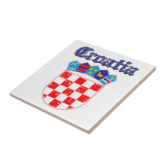 デザインクロアチアのグランジな紋章付き外衣 タイル (側面)