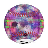 デザイングリーン、紫テクスチャ水色 野球ボール (裏面)