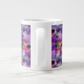 デザイングリーン、紫色のテクスチャ水色 ジャンボコーヒーマグカップ (裏面)
