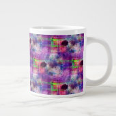 デザイングリーン、紫色のテクスチャ水色 ジャンボコーヒーマグカップ (右)
