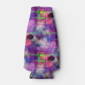 デザイングリーン、紫色のテクスチャ水色 ボトルクーラー (正面)