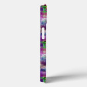 デザイングリーン、紫色のテクスチャ水色 Case-Mate iPhoneケース (裏面 / 右)