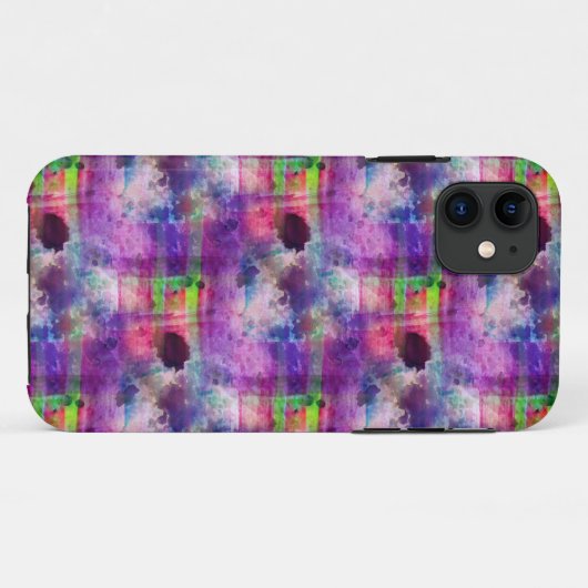 デザイングリーン、紫色のテクスチャ水色 Case-Mate iPhoneケース (裏面(横))