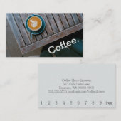 デザインコーヒースクエアテーブルシンプルロイヤリティコーヒー ロイヤリティカード (正面/裏面)