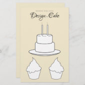 デザインザ結婚ケーキテーブルゲーム黄色シート (正面/裏面)