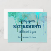 デザインシンプル水の色のティール（緑がかった色）退職願い ノートカード (正面/裏面)