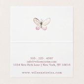 デザインシンプル赤面バタフライ折り名刺 名刺 (内部フラット)