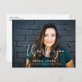 デザインスタイリッシュ写真卒業ありがとう ポストカード (正面/裏面)