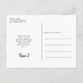 デザインスタイリッシュ写真卒業ありがとう ポストカード (裏面)