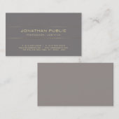 デザインスタイリッシュ金ゴールドモダンエリートプレインラグジュアリー 名刺 (正面/裏面)