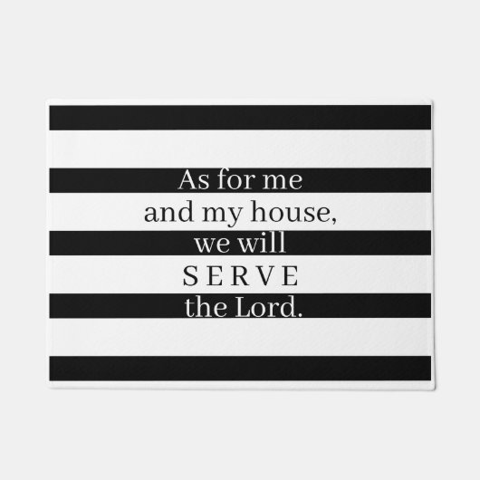 デザインストライプの聖書の詩 ドアマット (正面)