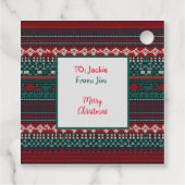 デザインストライプ醜いクリスマスセーター フェイバータグ (裏面)