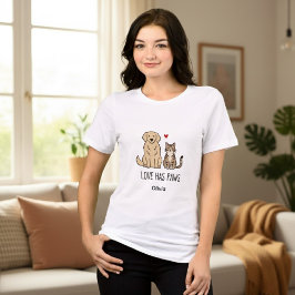 デザインタイトル: Love Has Paws アパレルスタイル: Bella トライブレンドTシャツ