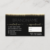 デザインチッモダンククリームライト金ゴールド効果化粧 名刺 (裏面)