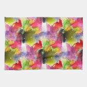 デザインテクスチャ赤、黄色の水彩 キッチンタオル (横)