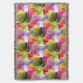 デザインテクスチャ赤、黄色の水彩 スローブランケット (正面縦)