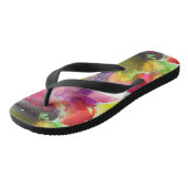 デザインテクスチャ赤、黄色の水彩 ビーチサンダル (アングル)