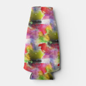 デザインテクスチャ赤、黄色の水色 ボトルクーラー (正面)