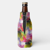 デザインテクスチャ赤、黄色の水色 ボトルクーラー (ボトル裏面)