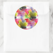 デザインテクスチャ赤、黄色の水色 ラウンドシール (バッグ)