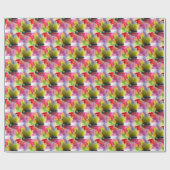 デザインテクスチャ赤、黄色の水色 ラッピングペーパー (フラット)