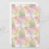 デザインテクスチャ赤、黄色の水色 便箋 (正面/裏面)