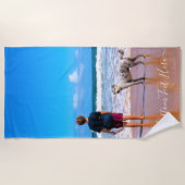 デザインフカスタムォト文字 – 愛犬 ビーチタオル (正面)