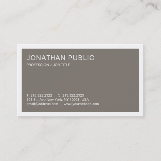 デザインプエレガントライお洒落トレンディーブラウンラグジュアリー 名刺 (正面)