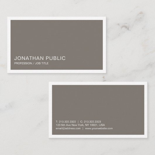 デザインプエレガントライ頭が切れるトレンディーブラウンラグジュアリー 名刺 (正面/裏面)