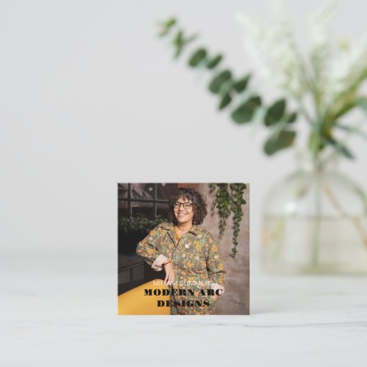 デザインプロフェッショナルモダンフォトロゴ スクエア名刺 (スタンド正面)