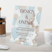 デザインボディスーツ、赤ちゃんシャワーゲームのサイン。テディ 台座サイン (インサイチュ)