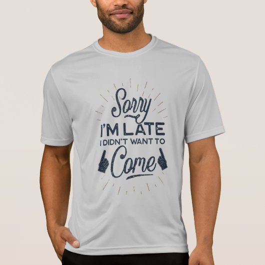 デザインメンズ最高のススポーツ・テック・コンペティが遅くなってごめんなさい Tシャツ (正面)