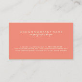 デザインモダンベージュ&コーラルレッドストライプズ 名刺 (裏面)