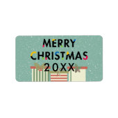 デザインモダンメリークリスマスギフトボックスラベル ラベル (正面)