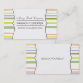 デザインモダン色の淡い色のレトロストライプ 名刺 (正面/裏面)