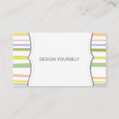 デザインモダン色の淡い色のレトロストライプ 名刺 (裏面)